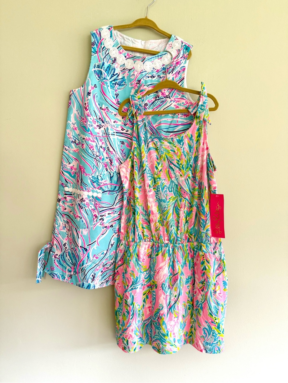 🪼LILLY PULITZER Bundle Girls Tropical Dress and Skort Romper L (8-10)